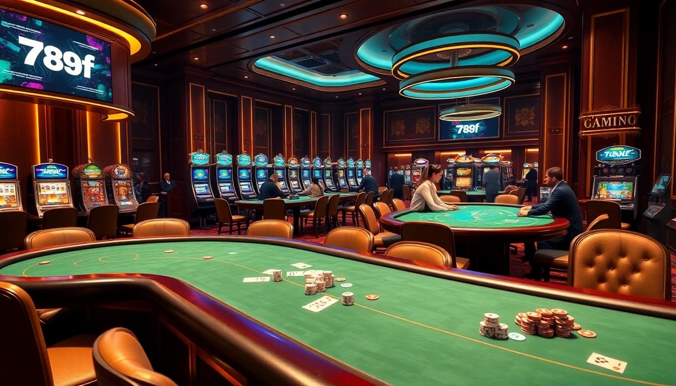Experience high-stakes excitement at 789f casino featuring dynamic gaming tables and luxurious decor.