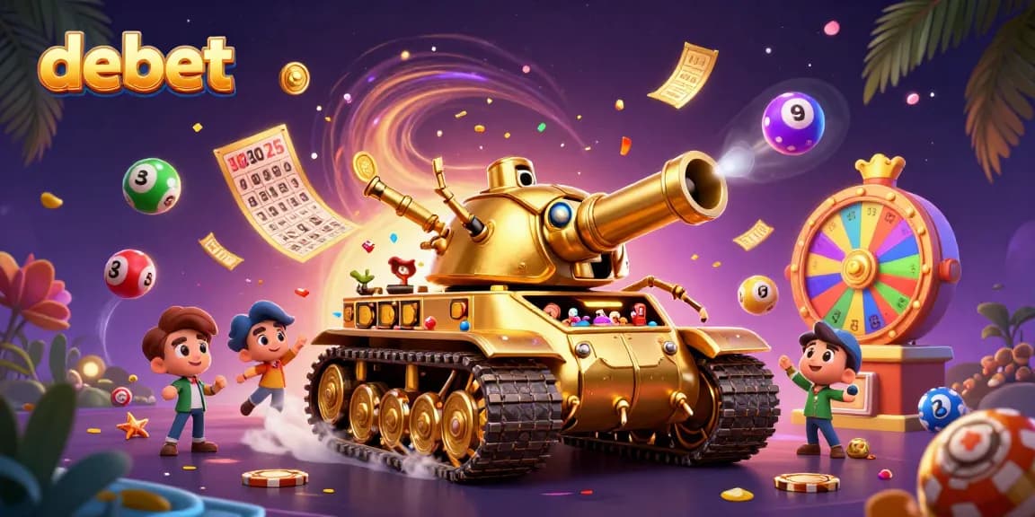 Experience debet's thrilling miniature casino with vibrant elements and dynamic lottery action.
