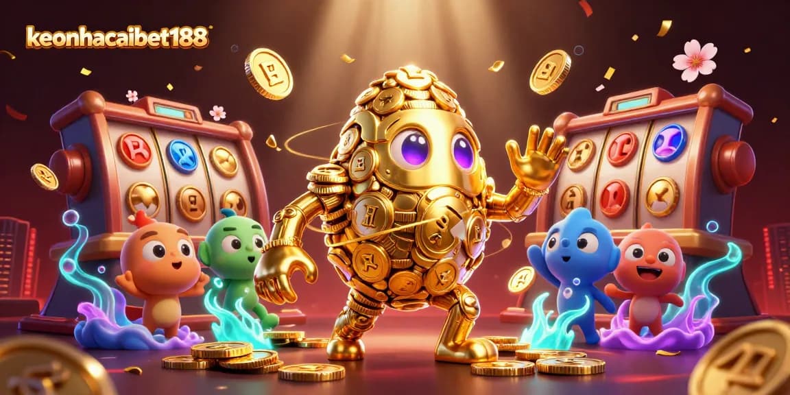 Engage with the thrilling world of keonhacaibet188 featuring gold coins and slot machines