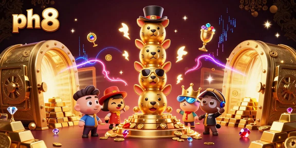 Spin to win at ph 8 with a vibrant variety of casino treasures and a whimsical totem pole.