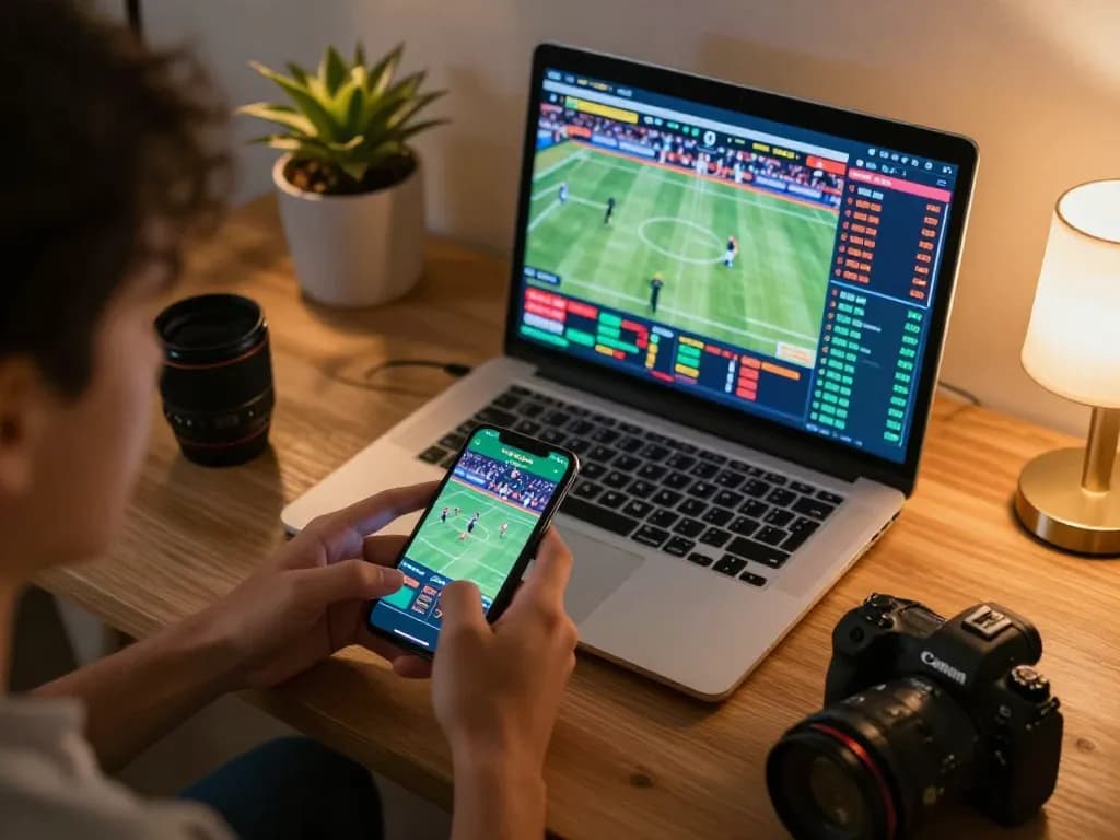 Engage in dynamic sports betting with cm88betjuara on your smartphone and laptop in a cozy setup.