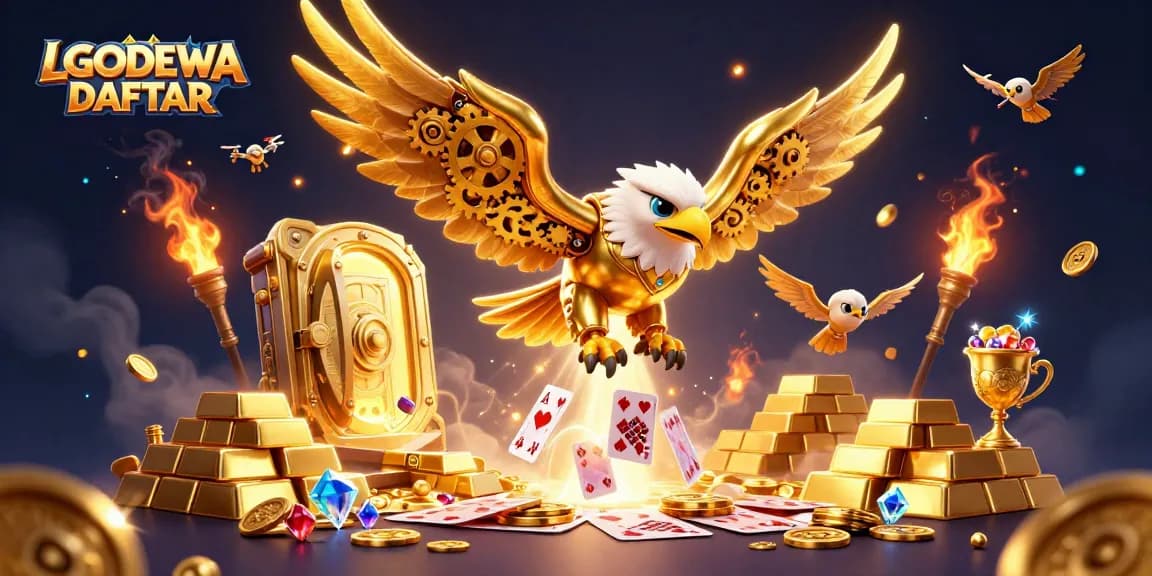 Experience the excitement at LGODEWA DAFTAR with cybernetic eagles and golden treasures!
