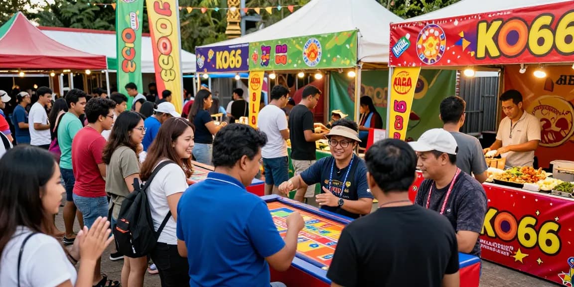 KO66 Casino festival with lively crowd and colorful promotions