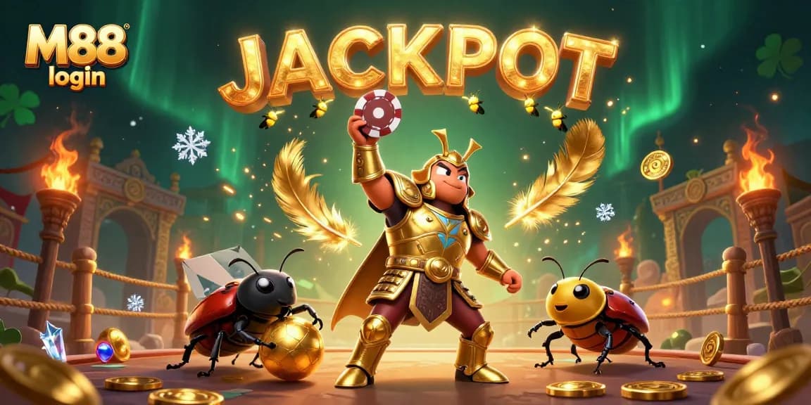 M88 login and explore thrilling games in this vibrant casino illustration.