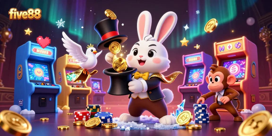 Experience the thrill of five88 with a magical casino scene showcasing gaming excitement.