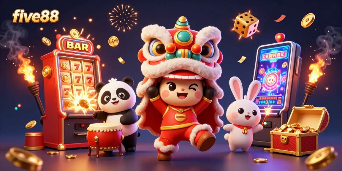 Experience big wins at five88 with a vibrant casino celebration featuring lion dance and jackpot thrills.