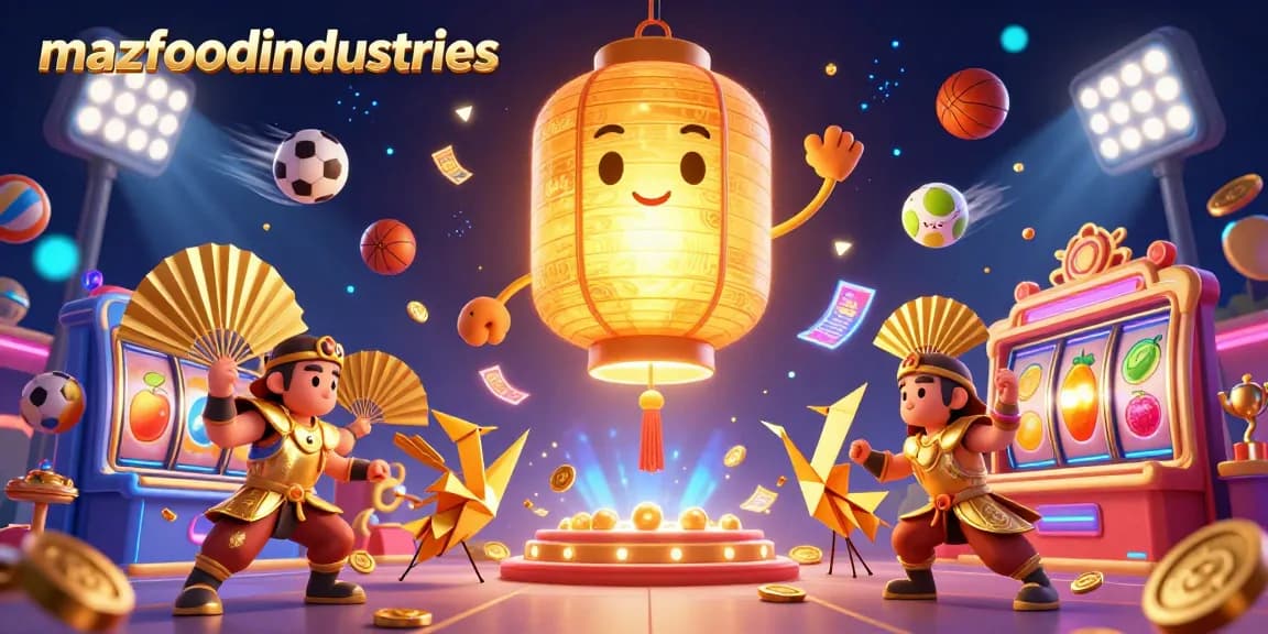 Engage in exhilarating gaming experiences with mazfoodindustries at vibrant online casinos showcasing captivating golden lantern spirits and dynamic slot reels.