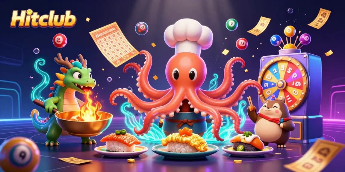 Engage with Hitclub's exciting gaming world featuring dynamic colorful games and characters.
