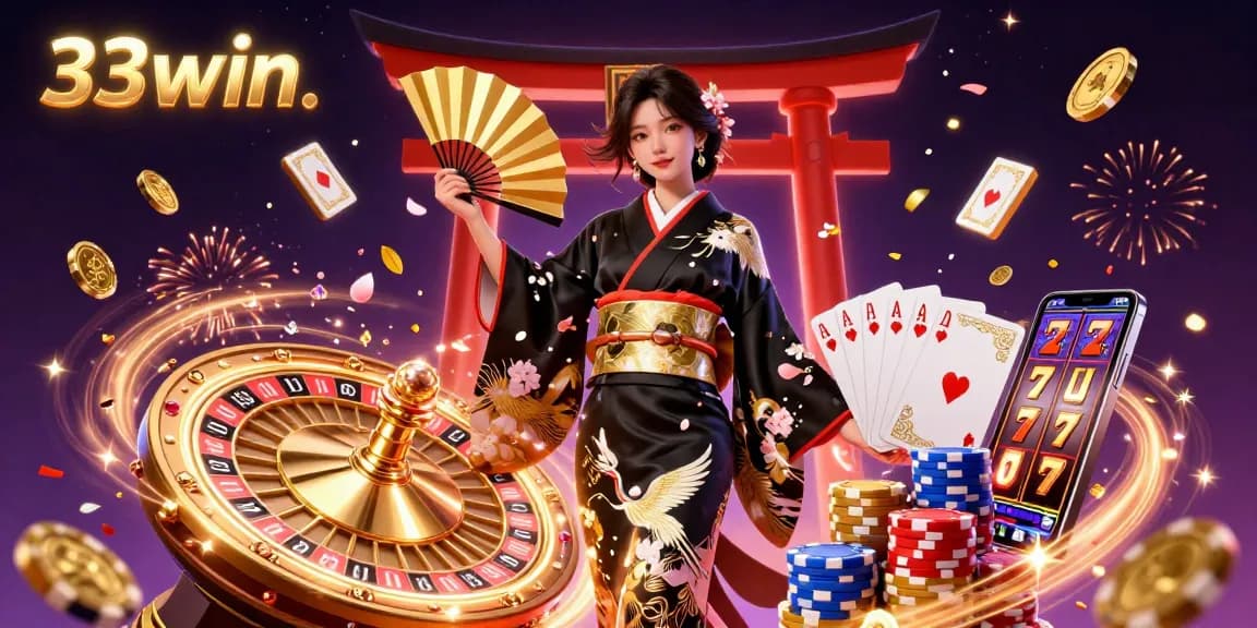 Engage with thrilling gaming experiences at 33win featuring an elegant casino scene with rich visuals and dynamic elements.