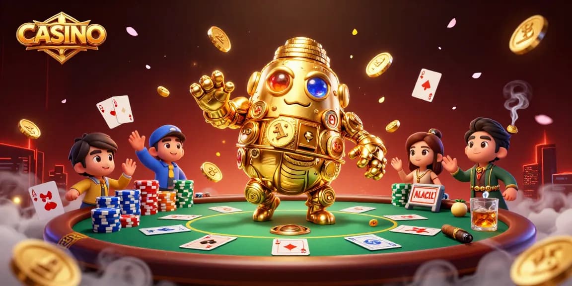 Engage in thrilling CASINO action with ancient golden golem and poker elements!