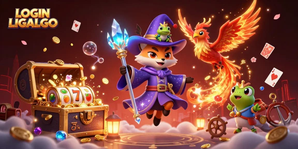 Experience thrilling gameplay with LOGIN LIGALGO as the wizard fox conjures riches and slot wins.