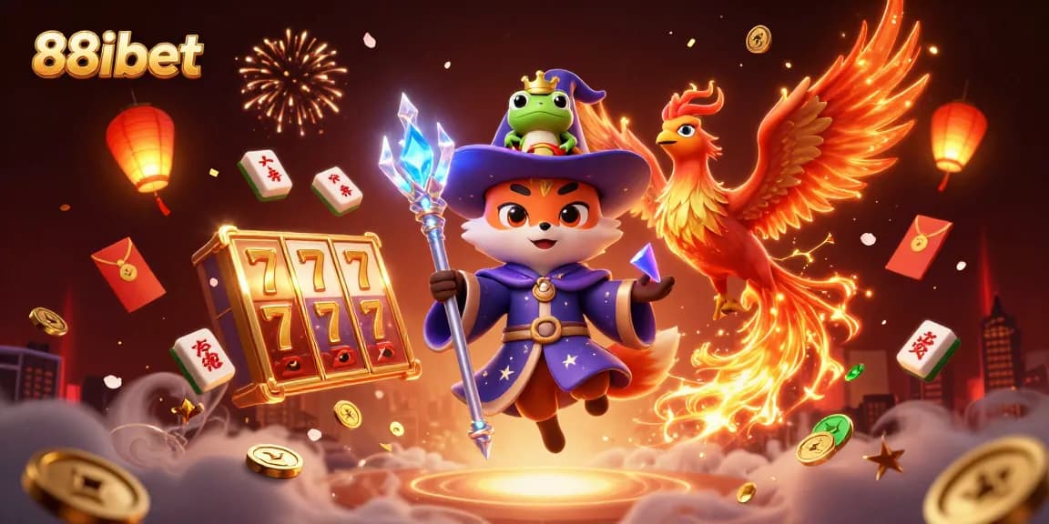 Experience thrilling jackpots at 88ibet with fiery phoenixes and magical elements in this captivating scene.