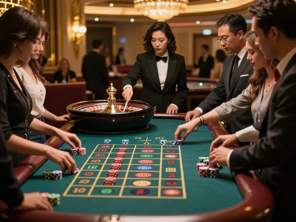 Experience the thrill of 77WIN at a vibrant roulette table with active gameplay