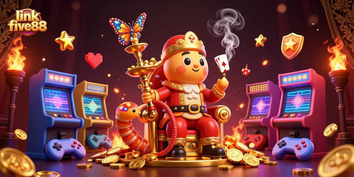 Experience thrilling casino gaming action with link five88 in this vibrant illustrated scene.