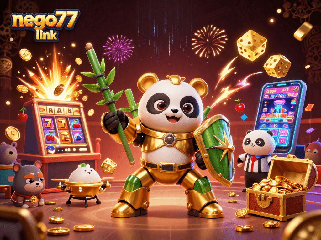 Experience the excitement of gameplay with the nego77 link in a vibrant casino scene bursting with energy.