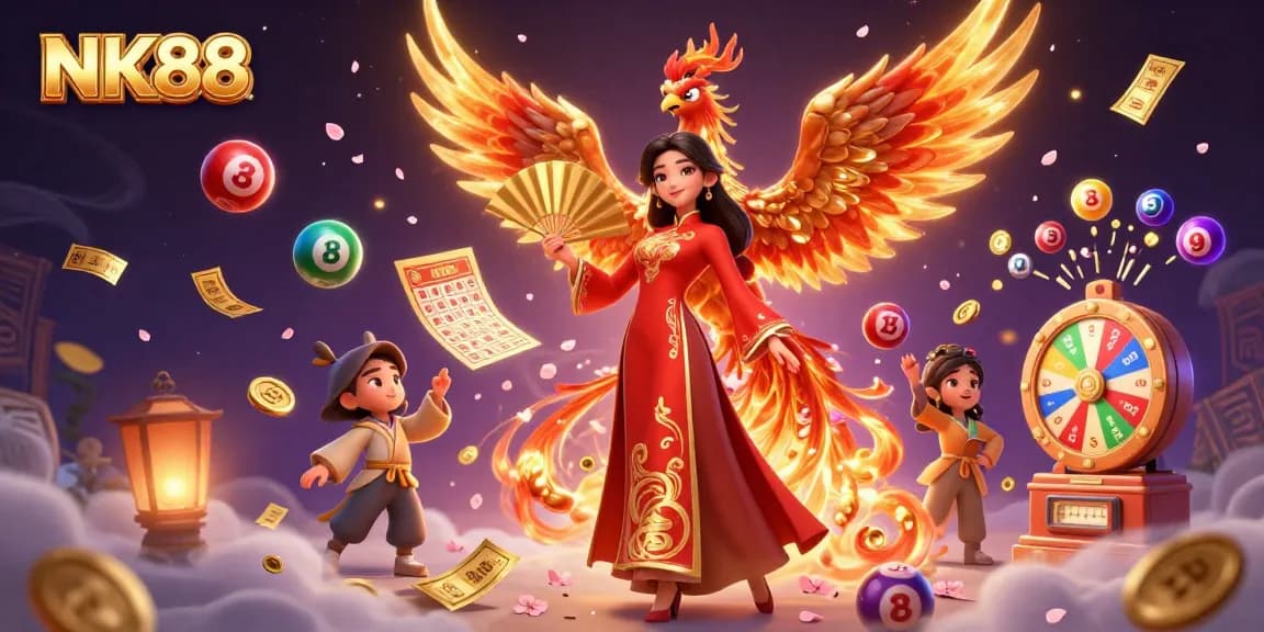 Win big at NK88 with thrilling lottery games and vibrant colors in a dynamic casino scene.