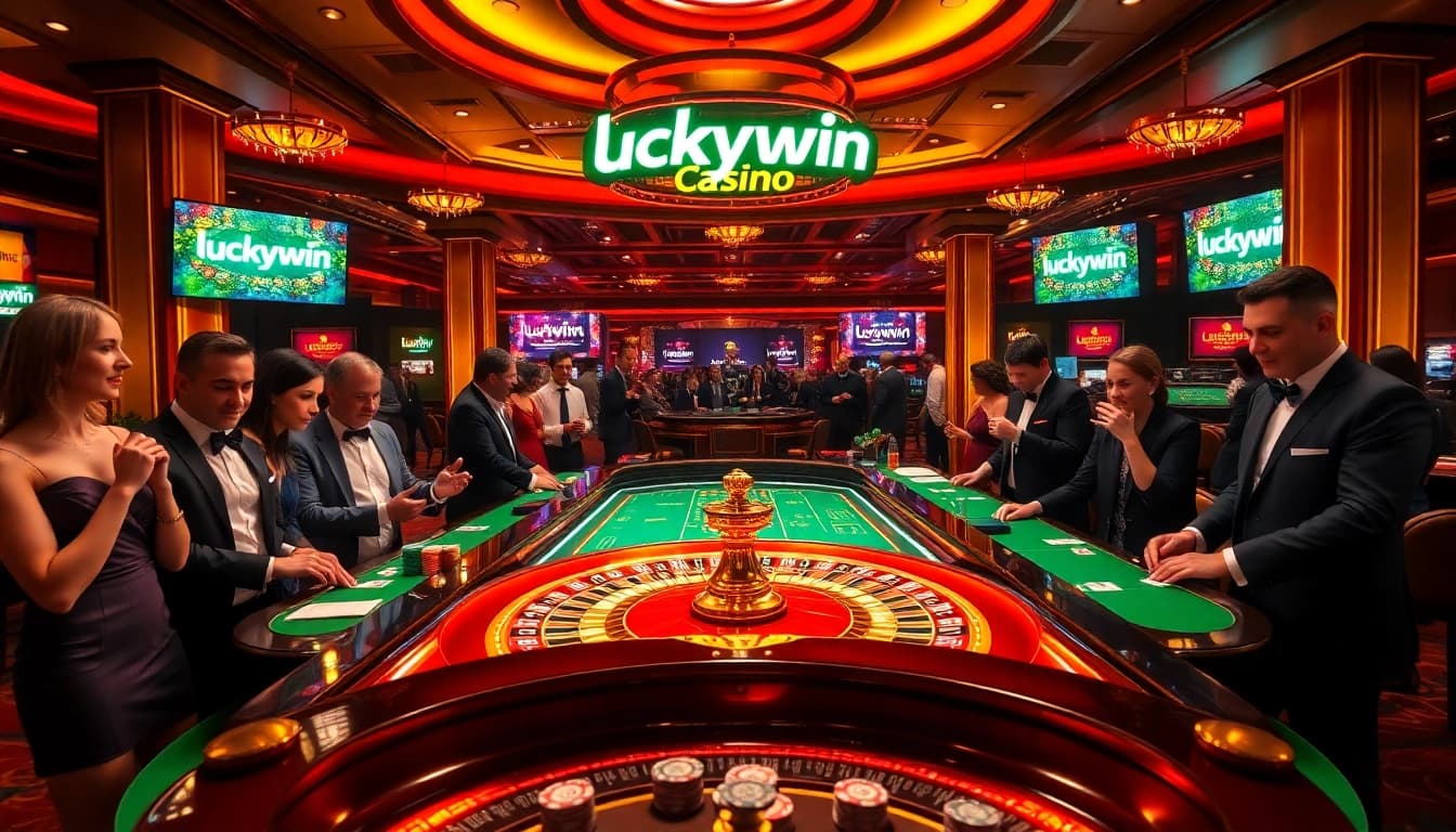 Experience the thrill of gambling at Luckywin Casino with vibrant roulette and poker action.