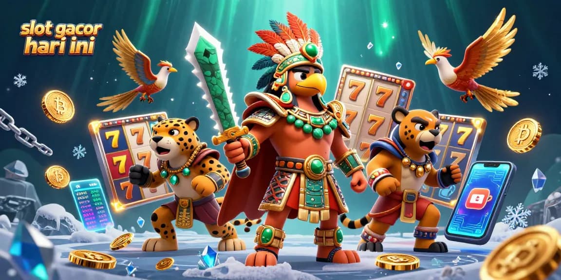 Engage in thrilling gameplay at slot gacor hari ini with Aztec warriors, slot reels, and cryptocurrencies.