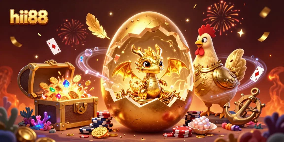 Engage with thrilling strategies at hii88, featuring a golden dragon and poker elements in a vibrant casino illustration.
