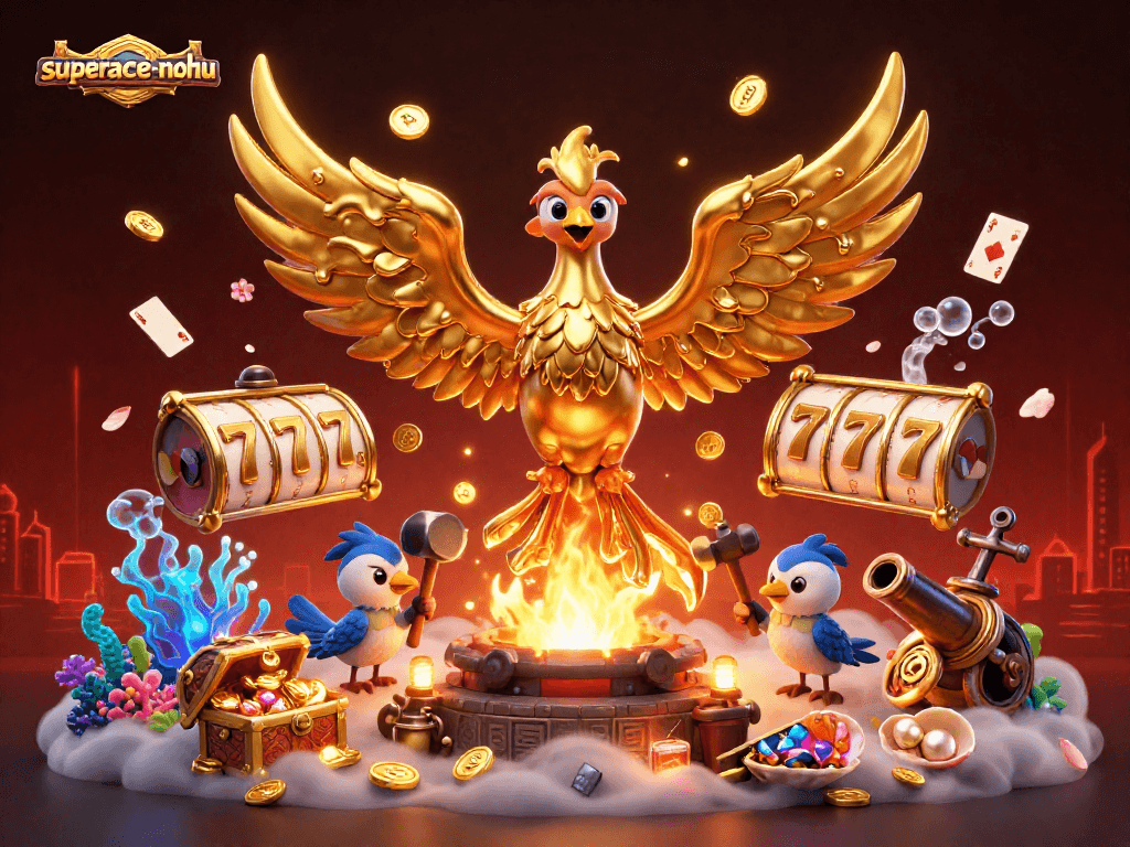 Engage with superace-nohu slot reels as the golden phoenix brings excitement to the game.