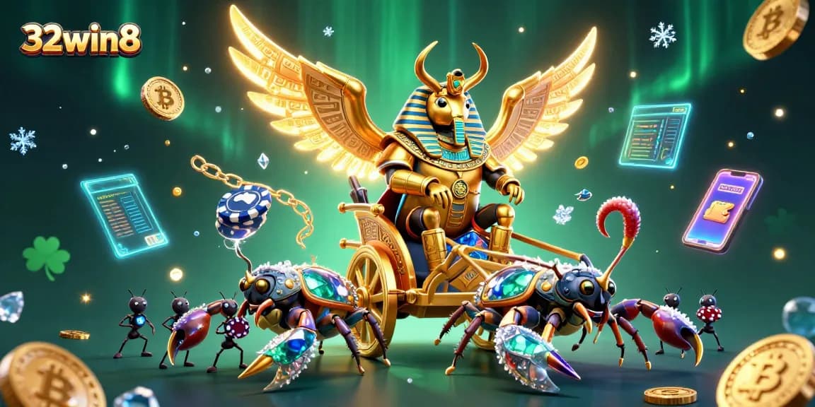Experience thrilling slots and crypto gaming at 32win8 with vibrant 3D characters and elements.