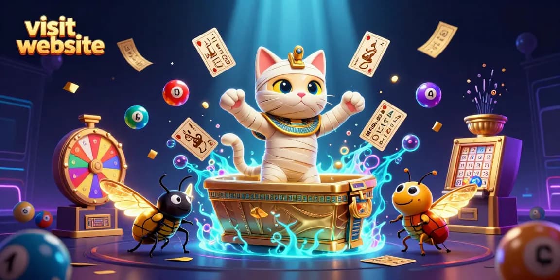 Engage in excitement as you visit website for thrilling casino gaming adventure with iconic Egyptian characters and vivid elements.
