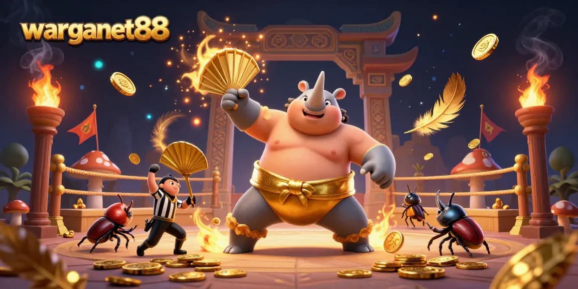Experience exciting gameplay with warganet88 featuring a sumo champion beetle in action