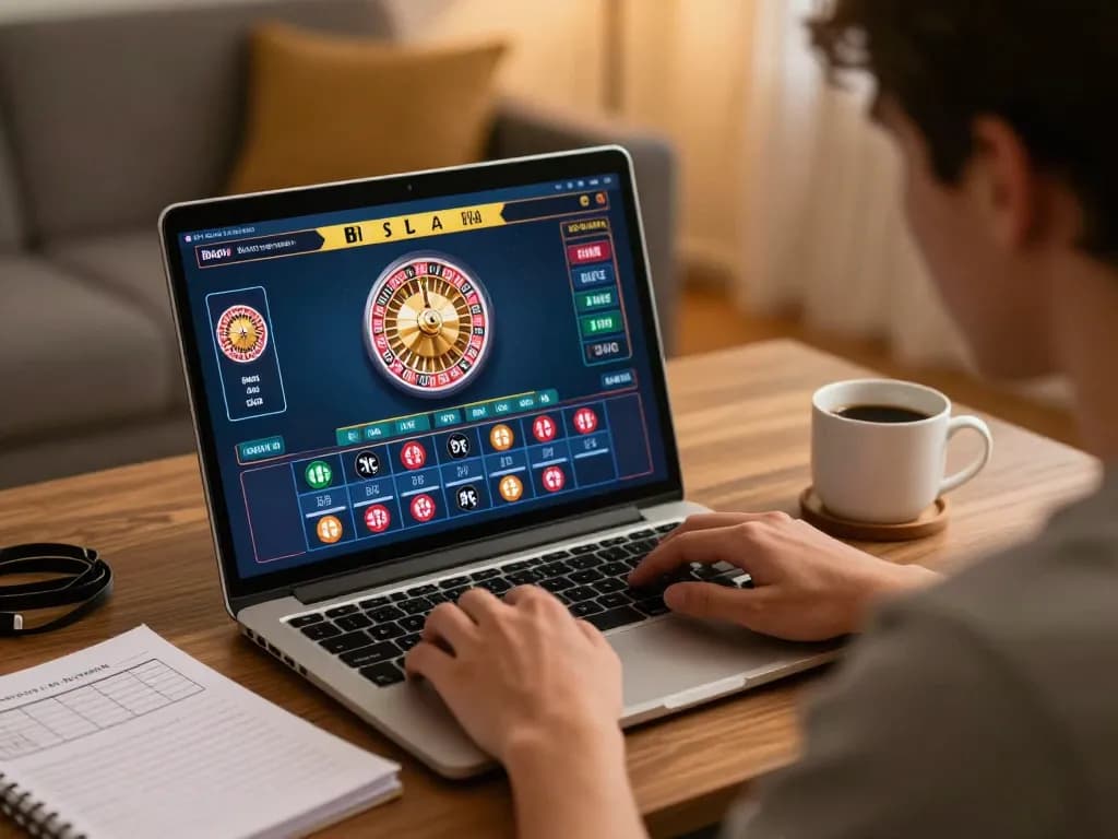 Engaging in live dealer roulette online, emphasizing strategic plays and responsible gaming at home, targeting eu players
