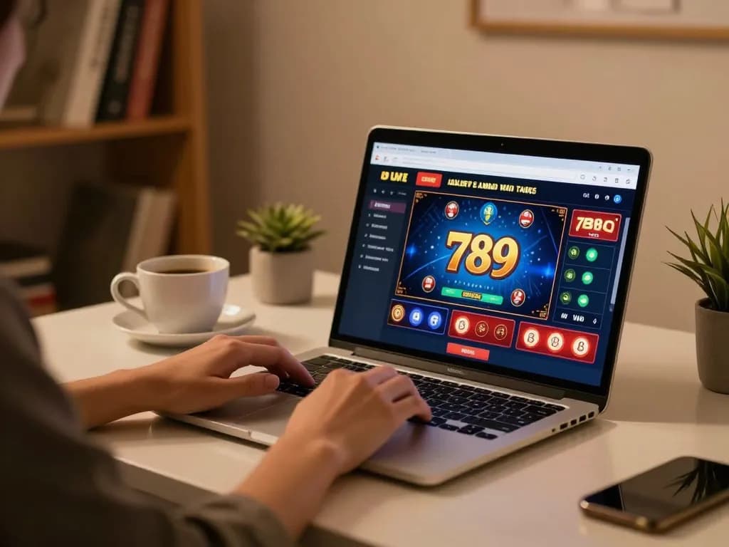 Engaging online gaming with 789 interface on laptop showing strategic gameplay.