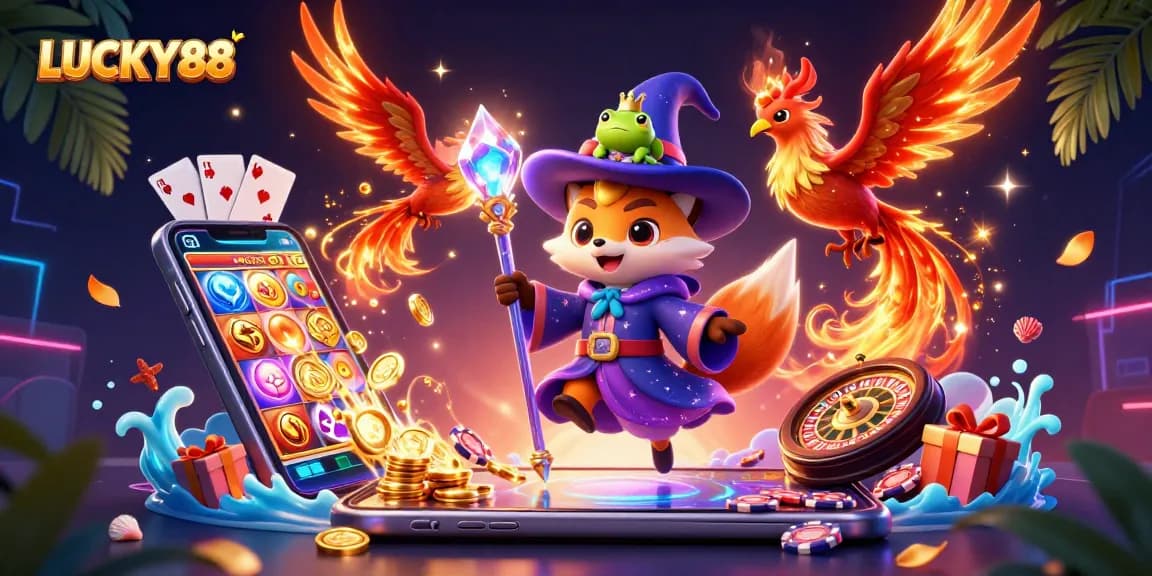 LUCKY88 wizard fox and phoenix unite in a vibrant casino adventure