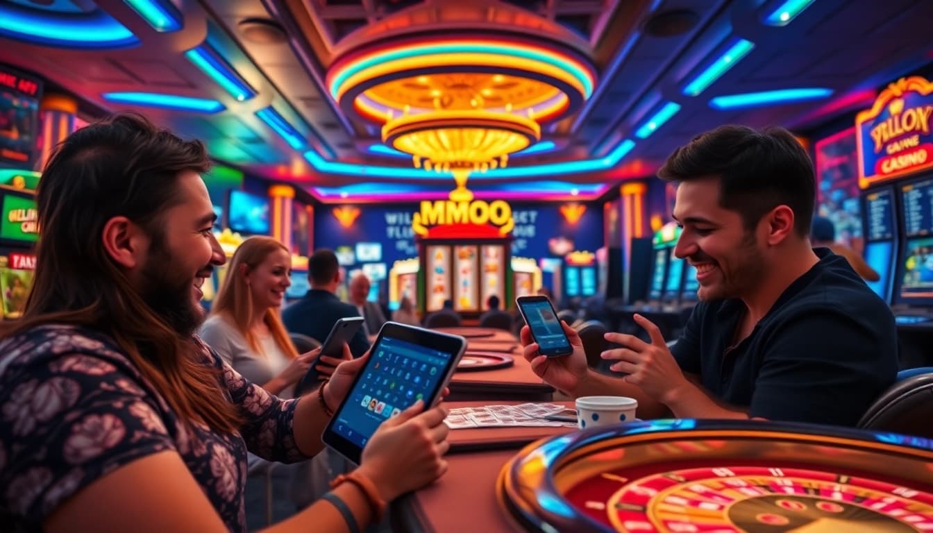 Exciting MMOO online casino scene showcasing vibrant games and engaged players