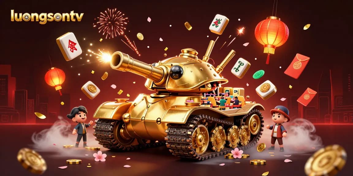 Experience thrilling gaming sensations at luongsontv with an animated casino scene featuring rich golden details.