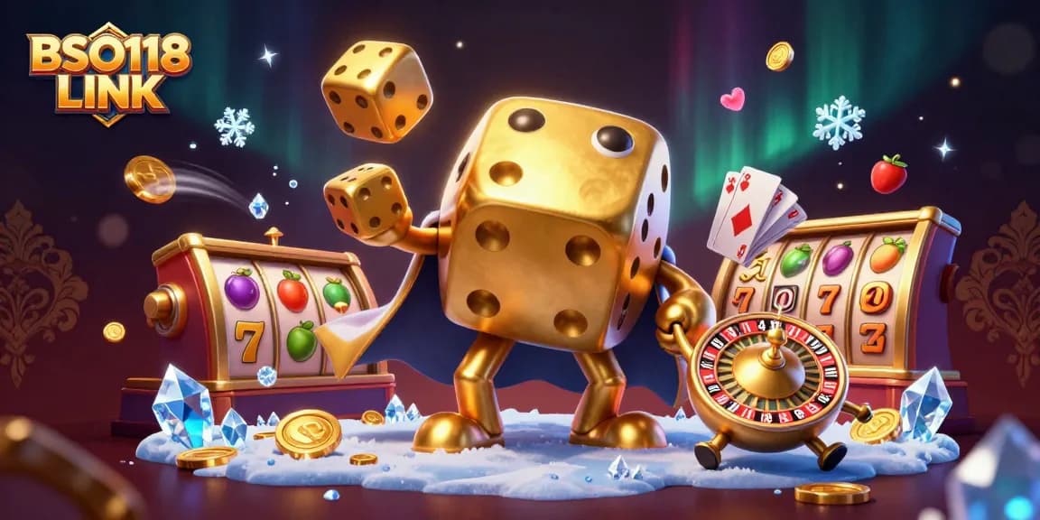 Win big with BSO118 LINK in this vibrant slots-inspired illustration.