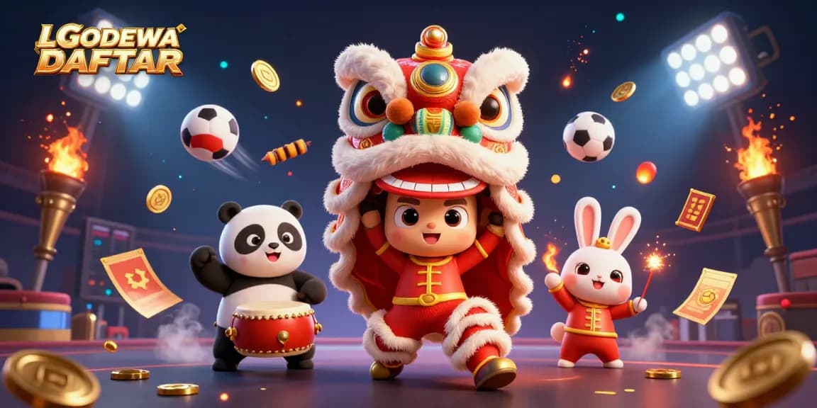 Experience thrilling slots and max winnings with LGODEWA DAFTAR in this captivating festive scene.