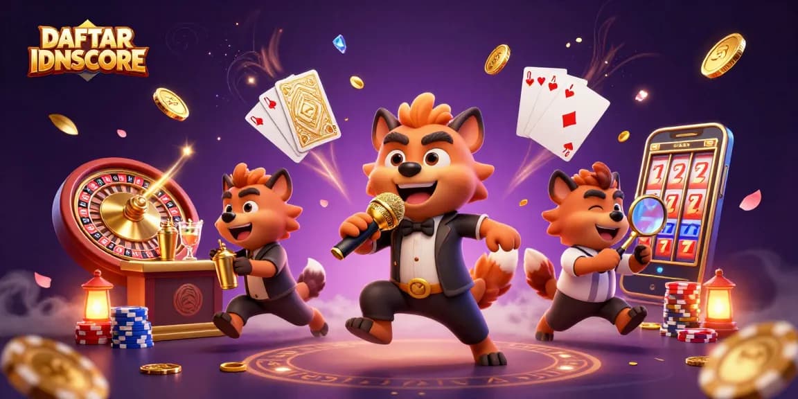 Join the excitement of DAFTAR IDNSCORE with vibrant characters and dynamic casino elements!