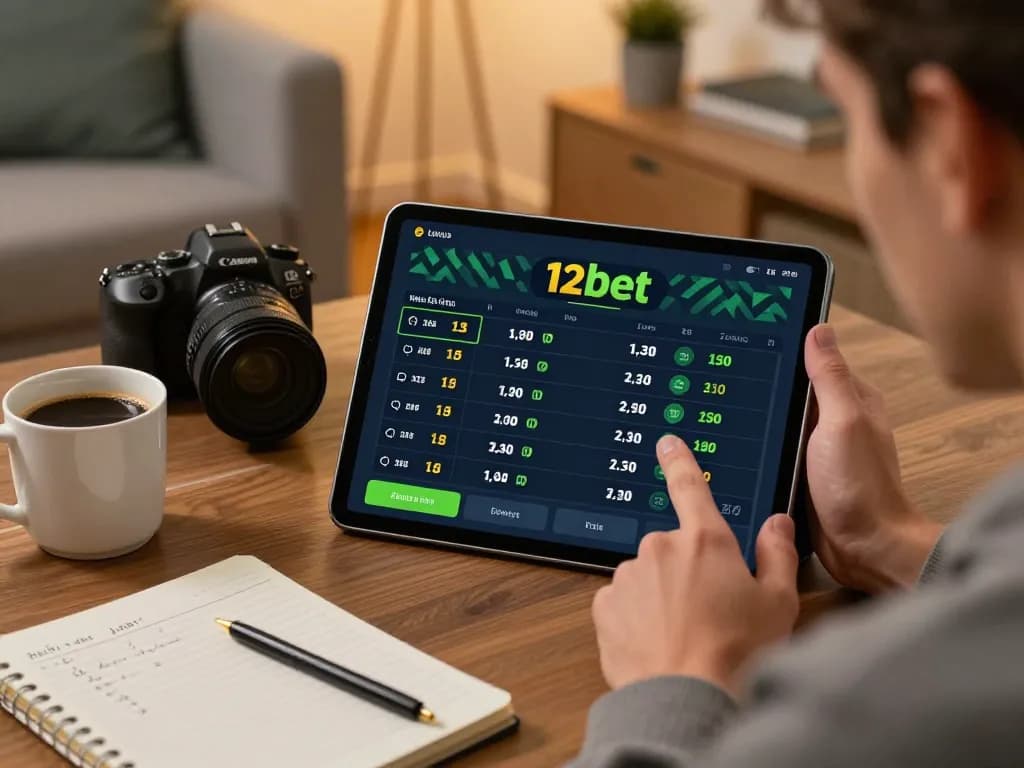 Hành động cược thể thao trực tuyến trên ứng dụng 12bet, trình bày tỷ lệ cược và gameplay theo thời gian thực.