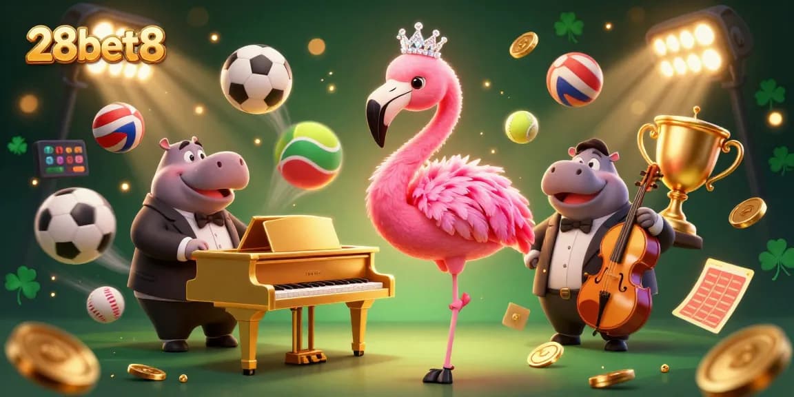 Experience thrilling gameplay with 28bet8, featuring lively 3D casino characters and dynamic sports elements.