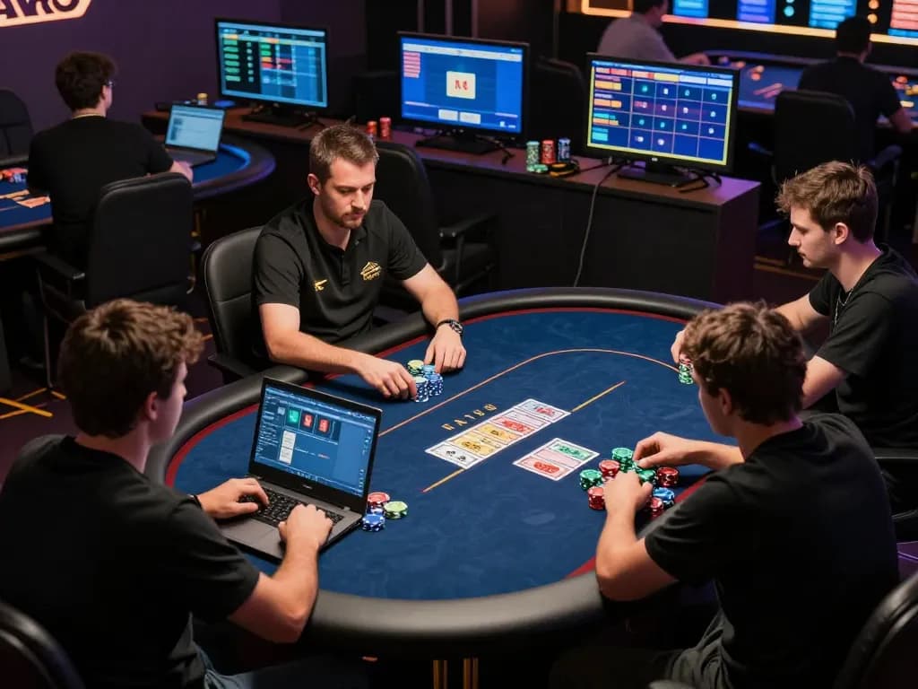 Players engaged in intense online poker tournament at SC88, showcasing competitive gameplay and strategy.