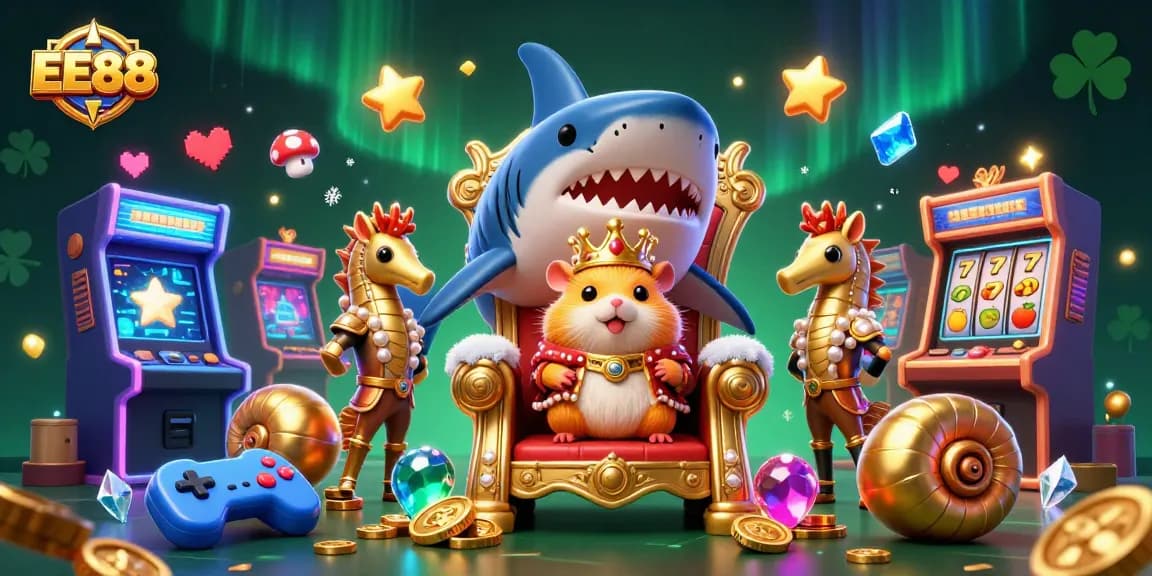 Experience the thrilling world of EE88 with dynamic casino elements and vibrant characters.