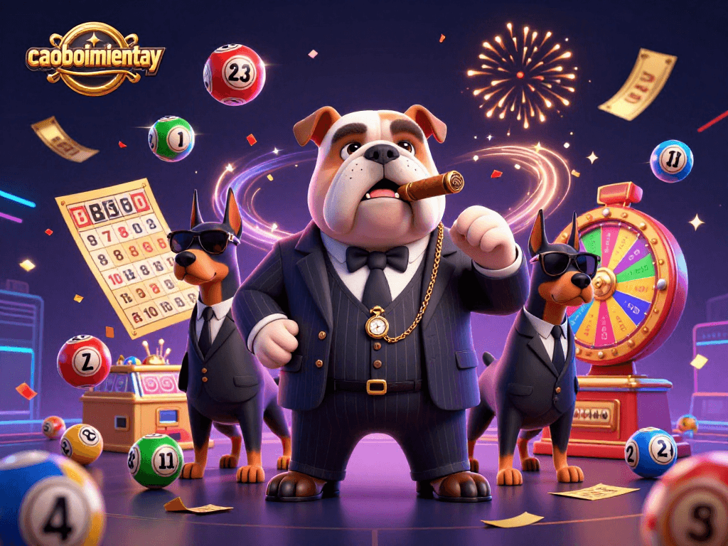 Engage in thrilling gameplay with caoboimientay's vibrant casino illustration showcasing dynamic lottery elements.