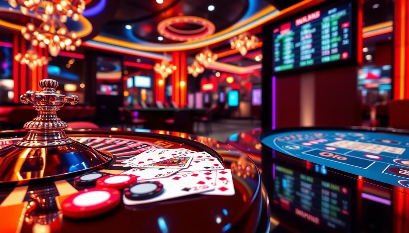 Experience the thrill of gambling at 11Bet.com with vibrant casino elements and a live betting atmosphere.