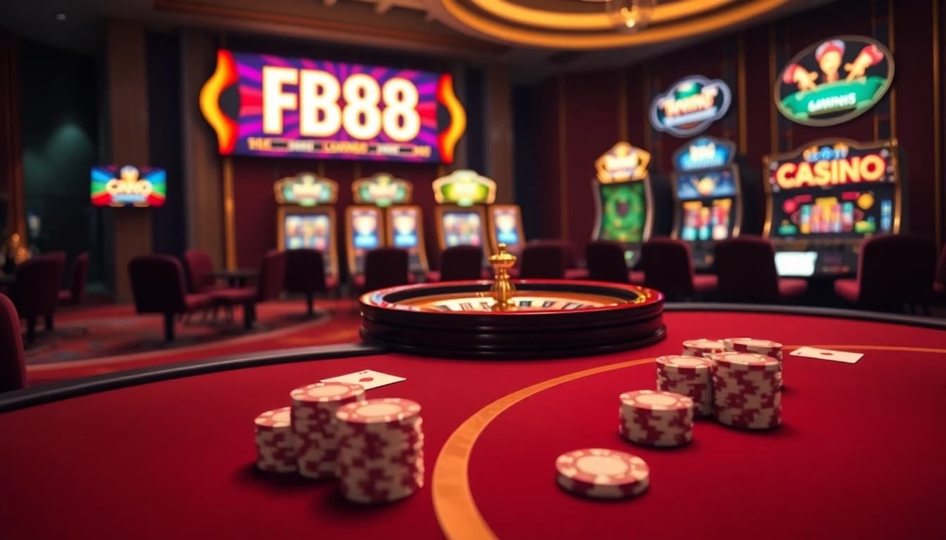 Engage in thrilling games at FB88, featuring vibrant casino elements and dynamic action.