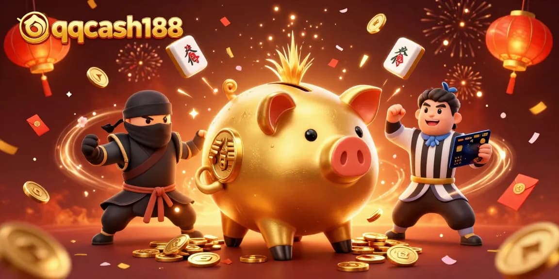 Experience the thrilling action of qqcash188 with dynamic characters battling for fortune in a vibrant casino scene.
