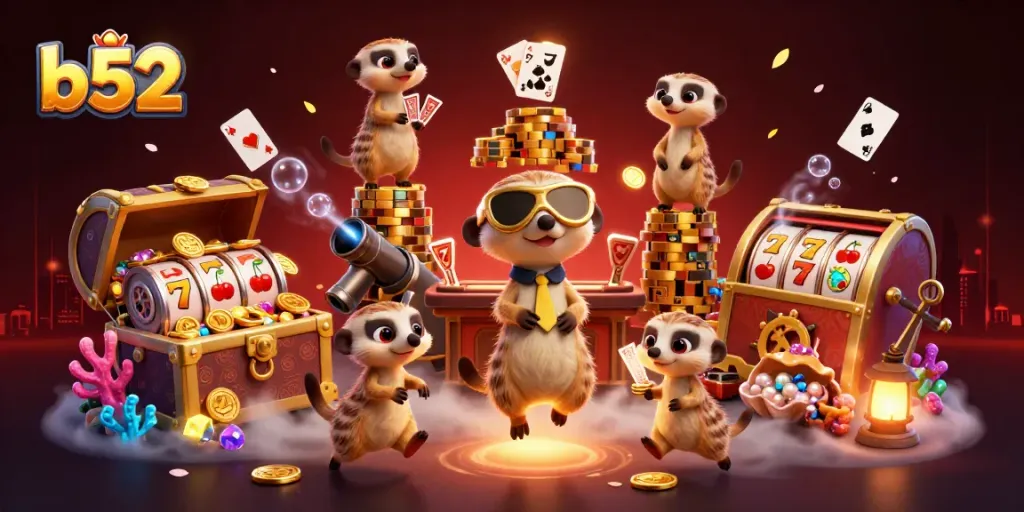 b52 meerkats dominate casino action by spinning slots and gathering gold treasures