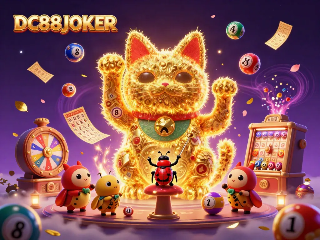 Experience the enchanting world of DC88JOKER with golden fireflies and vibrant casino symbols.