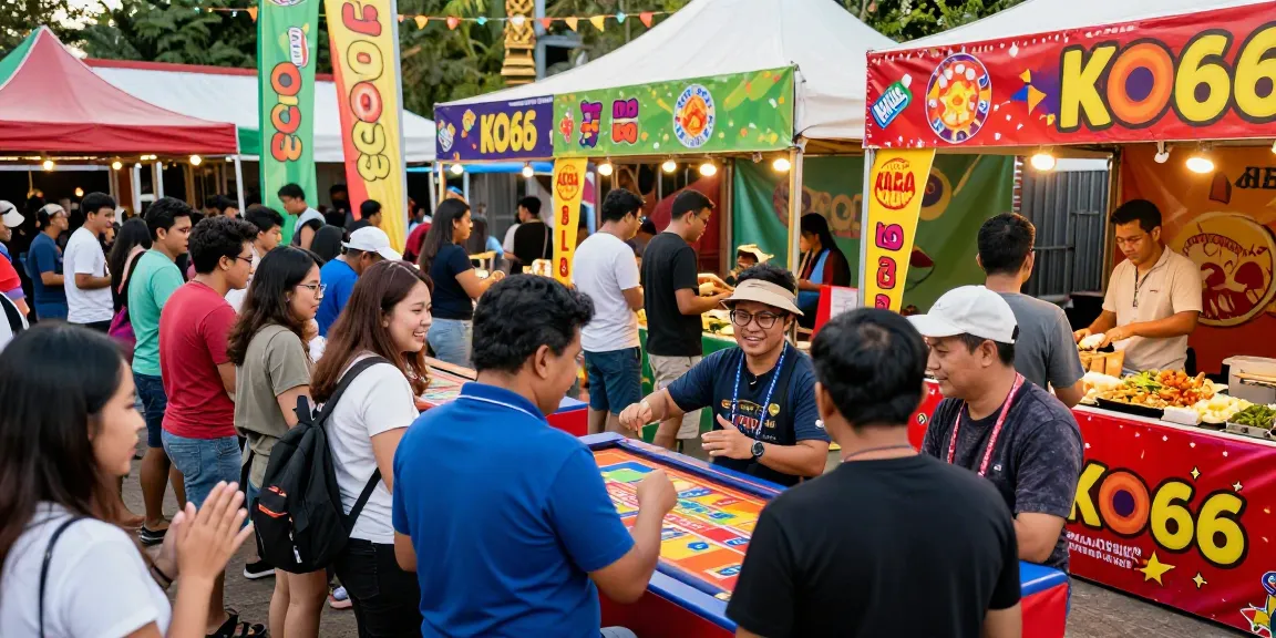 KO66 Casino festival with lively crowd and colorful promotions