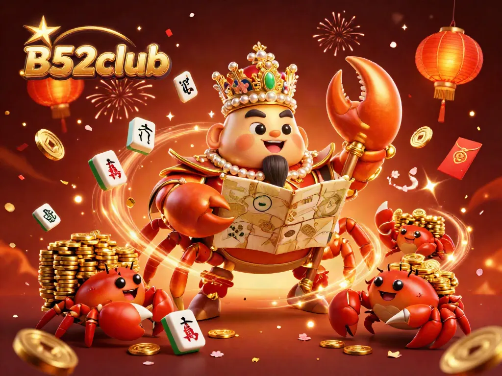 Engage in vibrant gameplay at B52club with a golden crab emperor and dynamic casino elements.