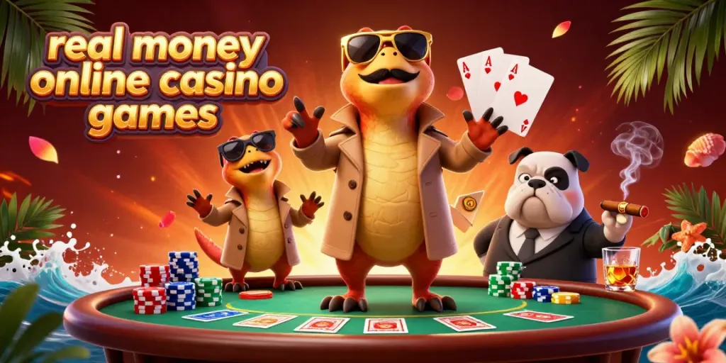 Engaging scene showcasing real money online casino games with three raptors in disguise and a bulldog bouncer.