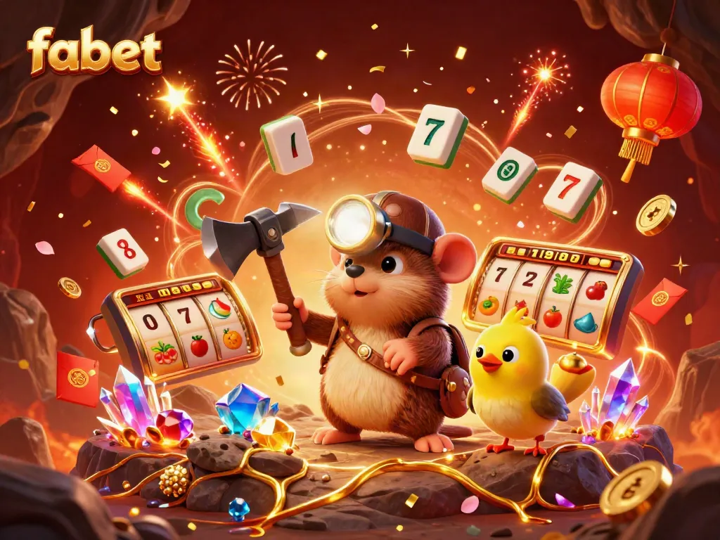 Experience the thrilling world of fabet with a vibrant and dynamic 3D casino scene featuring treasure hunting elements.