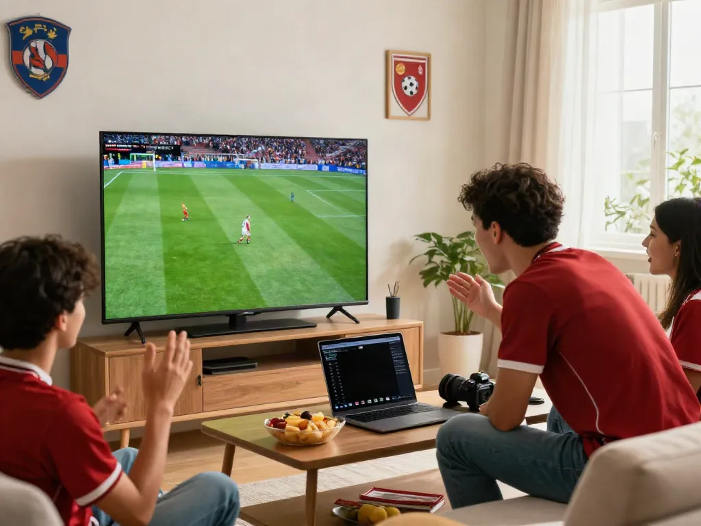 Football fans enjoying a live match on https://thapcamtvlive.live/, showcasing excitement and community spirit.